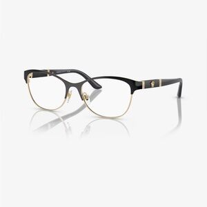 Versace Black Pale Gold Cateye Eyeglasses Made in Italy VE1233Q Frames Only